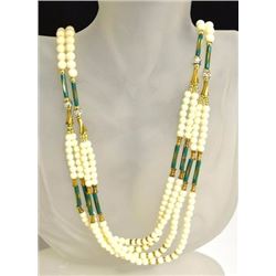 Beautiful natural beads 4 strand necklace