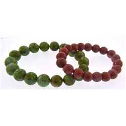 Group lot of natural beads bracelets