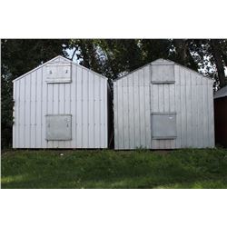 ITEM #13 - 12' x 16', 20' x 12', 2 - 12' x 12' Metal Clad Bins c/w Wood Skids