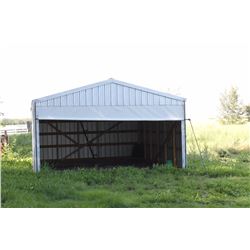 ITEM #24 - 24' x 20' Metal Clad Garage c/w Vinyl Roll Up Door