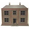 Image 1 : A painted and stained wood 'Georgian' dolls house, with twin opening front, 2ft.4ins...
