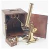 Image 1 : A 19th century brass monocular microscope engraved 'Evans & Wormall (?) 31 Stamford Street, Londo...