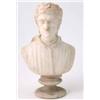 Image 1 : An Italian late 19th century alabaster bust of Dante, set on a waisted socle,...