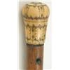 Image 1 : A Queen Anne ivory handled walking stick, inlaid with silver coloured pique work on malacca stem,...