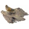 Image 1 : An Austrian early 20th century cold painted bronze bird, perched on a folded table cover, impress...