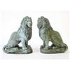 Image 1 : A pair of 1860's bronzed-copper coated cast-iron models of lions, by Durenne, each modelled seate...