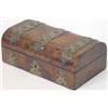 Image 1 : A Victorian burr walnut jewellery casket, with brass banding, 9ins...