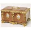 Image 1 : A Napoleon III ormolu mounted kingwood jewellery casket, inset with Sevres plaques and opening to...
