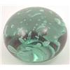 Image 1 : A green glass "dump" weight, of flattened spherical shape with air-tear inclusions, 5.5in. diam....