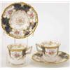 Image 1 : A set of six Coalport bone china coffee cups and saucers, painted with flower sprays against a gi...