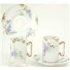Image 1 : A set of ten Limoges coffee cups and saucers, painted with blue flowers and gilded,...