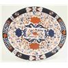 Image 1 : A Victorian Derby bone china oval serving plate, floral-painted in underglaze blue and printed in...