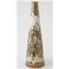 Image 1 : A Satsuma tapered vase, decorated with a pagoda and numerous figures, 9.5ins...