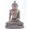 Image 1 : A Burmese bronze Buddha, possibly 16th century, seated cross legged on integral base in an earth...
