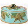 Image 1 : A George Jones majolica game tureen and cover, exterior moulded with dead game hanging from fern...