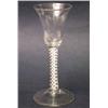 Image 1 : An 18th century double-series opaque twist wine glass, with bell bowl and cylindrical stem, on co...
