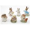 Image 1 : Six Beswick Beatrix Potter characters, Peter Rabbit, Mrs Rabbit, pink and yellow dress, Old Mr Br...