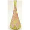 Image 1 : A Joshua Hodgetts Webb cameo glass vase, of tapering shape carved with roses, rose-buds and leave...