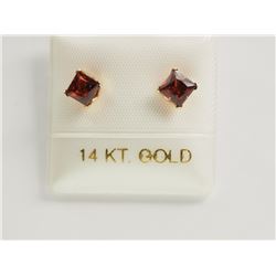 14KT GOLD GARNET EARRINGS