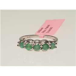 STERLING SILVER EMERALD RING