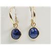 Image 1 : 14KT GOLD SAPPHIRE HOOP EARRINGS