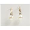 Image 1 : 10KT YELLOW GOLD DIAMOND PEARL EARRINGS