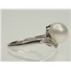 Image 2 : STERLING SILVER PEARL & DIAMOND RING