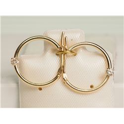 14KT GOLD DIAMOND HOOP EARRINGS