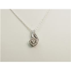 STERLING SILVER DIAMOND PENDANT NECKLACE