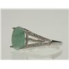 Image 2 : STERLING SILVER EMERALD & CUBIC ZIRCONIA RING
