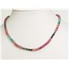 Image 1 : STERLING SILVER SAPPHIRE ,EMERALD & RUBY NECKLACE