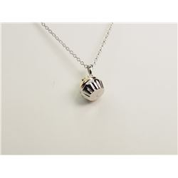 STERLING SILVER RHODIUM PLATED DIAMOND CUPCAKE