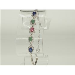 ST. SILVER GENUINE EMERALD,ENCHANCED SAPPHIRE