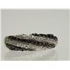Image 1 : STERLING SILVER BLACK & WHITE CUBIC ZIRCONIA RING