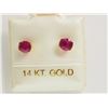 Image 1 : 14KT GOLD RUBY EARRINGS