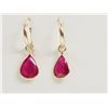 Image 1 : 14KT GOLD RUBY HOOP EARRINGS