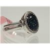Image 2 : STERLING SILVER BLUE DIAMOND RING