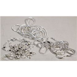 LOT OF THREE NECKLACES (BAR LINK, BOX LINK, ROPE)