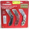 Image 1 : HUSKY 3-PIECE FOLDING UTILITY KNIFE SET