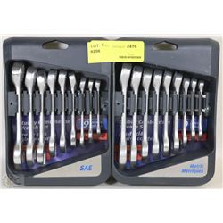 TWO 9-PIECE STUBBY COMBINATION WRENCH SETS