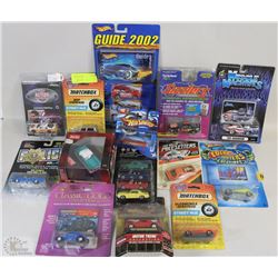 FLAT WITH OLDER NEW IN PACKAGE DIE CASTS INCLUDING