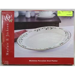 MISTLETOE PORCELAIN OVAL PLATTER