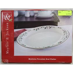 MISTLETOE PORCELAIN OVAL PLATTER
