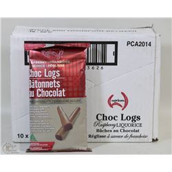 CASE OF CAPRICORN CHOC LOGS - RASPBERRY LICORICE