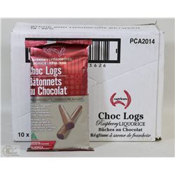 CASE OF CAPRICORN CHOC LOGS - RASPBERRY LICORICE