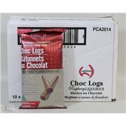 CASE OF CAPRICORN CHOC LOGS - RASPBERRY LICORICE