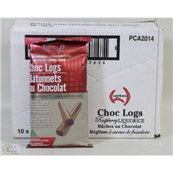 CASE OF CAPRICORN CHOC LOGS - RASPBERRY LICORICE