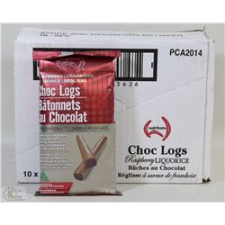 CASE OF CAPRICORN CHOC LOGS - RASPBERRY LICORICE