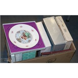 BOX WITH ROYAL DOULTON COLLECTIBLES,PLATES,