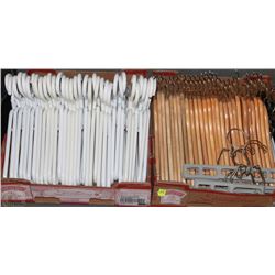 TWO FLATS OF HANGERS